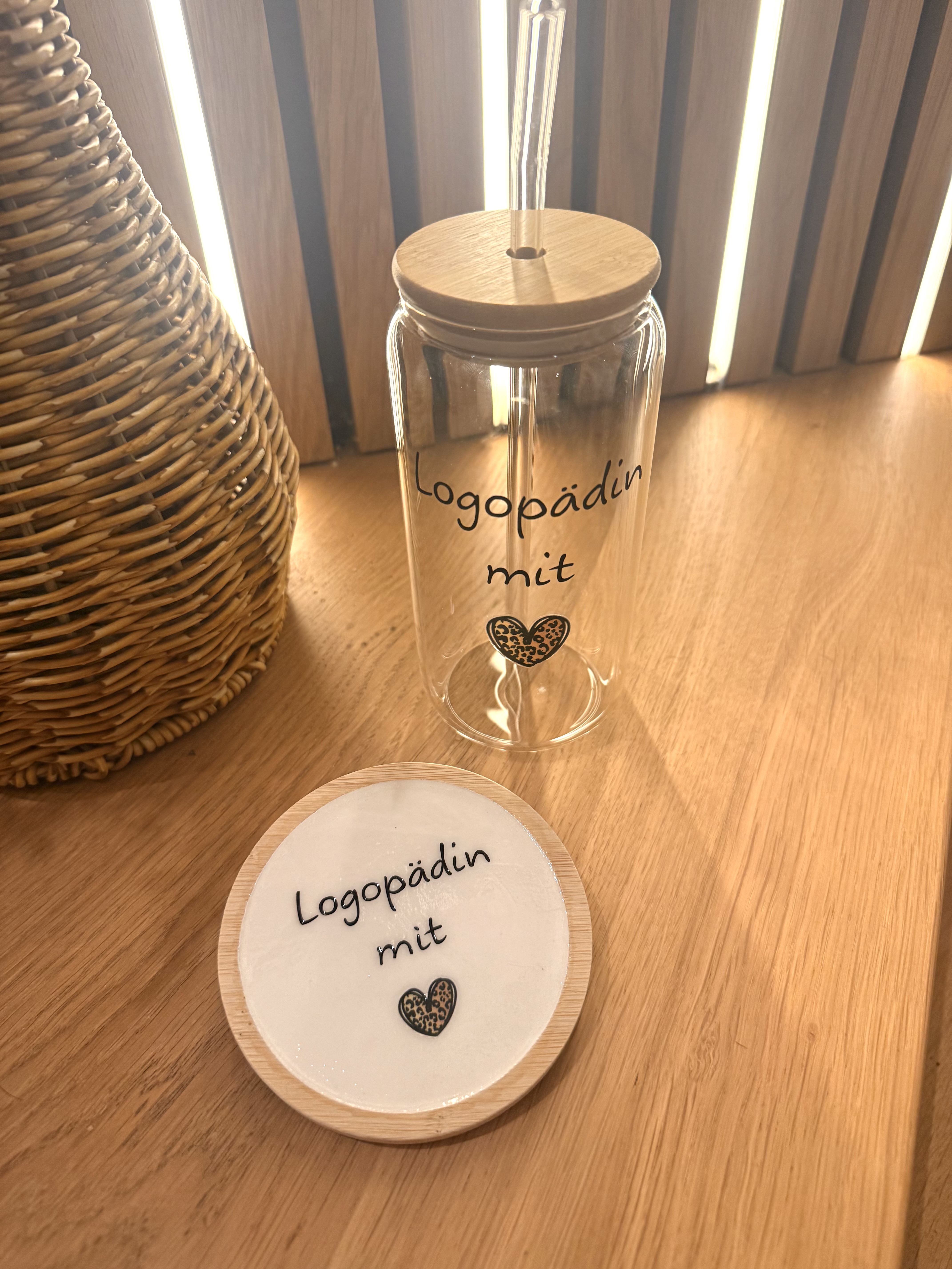 Geschenkset Glas & Untersetzer